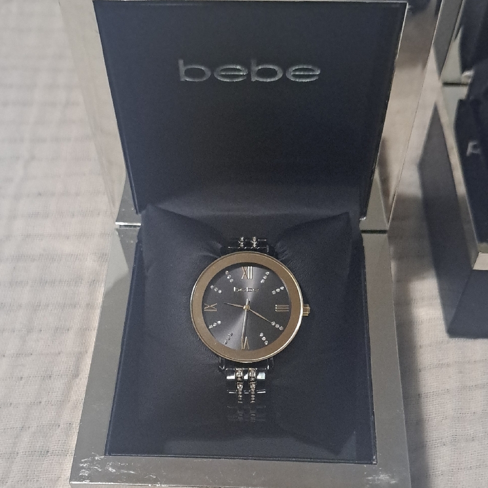 Bebe Black and Gold Watch